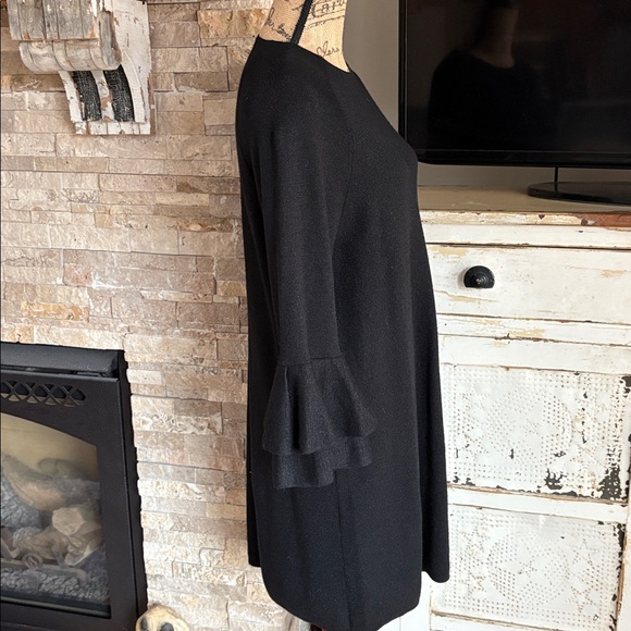 Anthropologie Claudette ruffled sweater dress drop shoulder metallic sparkle - Picture 11 of 16